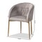 Baxton Studio Ballard Glam and Luxe Grey Velvet Upholstered and Gold Finished Metal Dining Chair 192-11777-ZORO - alternate 6